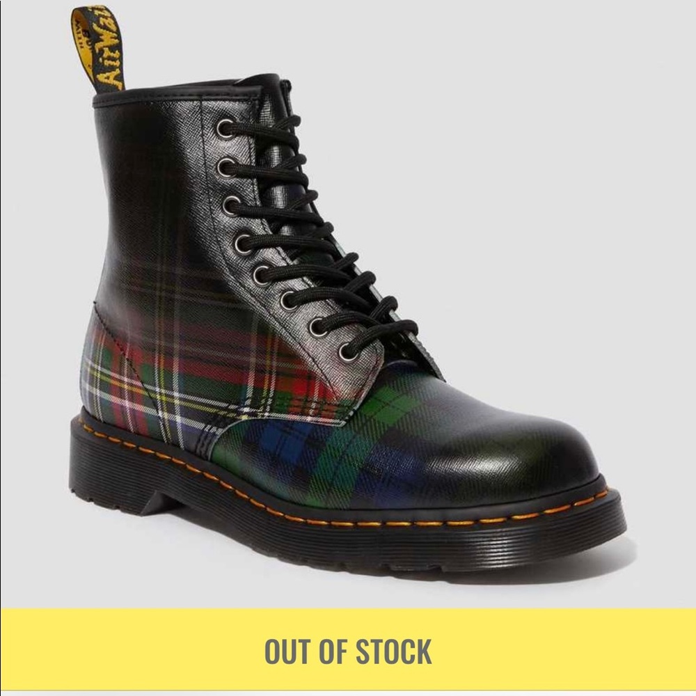 Dr Martens 1460 Tartan plaid boots Sz USL 6, USM 5